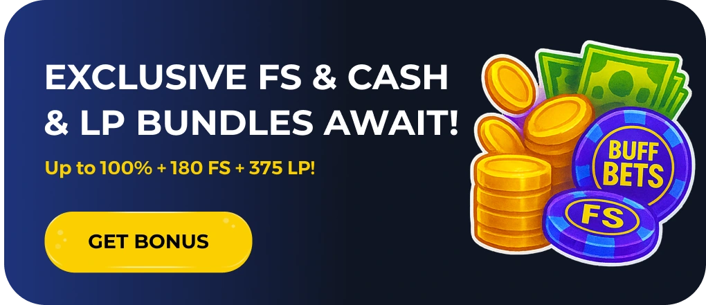 Buffbets Casino promotional banner with welcome offer